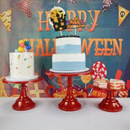 Set of 8 Red Cake Stands Donut Holder Round Metal Dessert Display Risers - Image 5