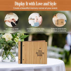 BlacKnife Wooden Photo Album Guest Book - Rustic Adventure Book for Wedding, Baby Shower, Anniversary, Polaroid Pictures & Memories (30 Pages) - Image 4