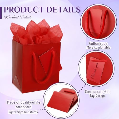 Sherr 200 Pcs Mini Gift Bags Bulk, Extra Small Kraft Paper Bag with Tissue Paper,Card, Handle, 4x2.8x4.5 Tiny Little Gift Box for Birthday, Party Favor, Wedding, Baby Showers, Business (Colorful) - Image 5