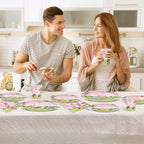 300Pcs Pink Winnie Baby Shower 1st Birthday Plates Decorations Disposal Paper Plates and Napkins Cups Forks Set Vintage Party Supplies Serves 50 Guests - Image 4