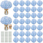 105PCS Hydrangea Artificial Flowers with Stronger Bendable Stems, Premium Silk Faux Hydrangea Flowers Bulk for DIY Wedding, Arches, Baby Showers & Large Event Decor(Blue) by ECCELSO