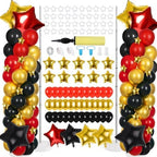 2 Sets Black Gold and Red Balloons Decorations Adjustable Balloon Column Stand Kits with 4 Stars Movie Night Garland Arch Tower Balloons for Wedding Baby Shower Birthday Party Decorations by Unknown