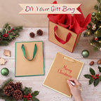 Yeaqee 50 Pack Metallic Paper Gift Bag Bulk with Handle, Green,Red,Gold - Image 4