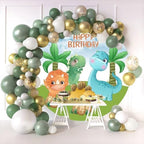 6.5x6.5ft Dinosaur Round Backdrop Cover Cartoon Dinosaur Theme Happy Birthday Photography Background Kids Child Boys Indoor Outdoor Birthday Decoration Party Supplies Photo Booth Studio Props - Image 3