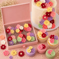 CONFECT Handmade Edible Gum Paste Flower Decorations – Celebration Blossom – 60 Piece Assorted Sugar Flower Set with Pearl Centers, Hand Cut Cake Flowers for Cakes, Cupcakes, Cookies & Desserts by CONFECTTHECAKEDECORATINGCO