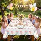 Yungyan 193 Pcs 48 Set Floral Tea Party Supplies, Tea Party Plates and Napkins Set with Tablecloth, Disposable Handle Teacups and Saucers for Birthday Wedding Bridal Shower Decorations (Elegant Style) - Image 6