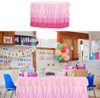 MECCANIXITY 1 Pack 9ft Pink Tutu Table Skirt, Ruffle Tablecloth for Rectangle or Round Table Cover for Birthday Weddings Cake Dessert Table Decorations - Image 3