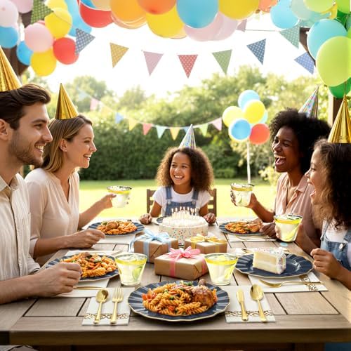 Glowserve 175 Piece Disposable Plastic Plates Dinnerware Set for 25 Guests - Image 4