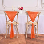 60 PCS Orange Cheesecloth Chair Sashes, 16 x 70 inch Cheesecloth Sashes Rustic Chair Decorative Bows Designed ChairCover for Wedding Banquet Party Aisle Home Kitchen Decoration - Image 7