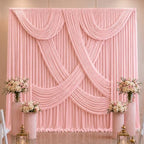 ESGOTBME 30x10ft Wrinkle Free Blush Pink Backdrop Curtain for Parties Soft Fabric Drapes Wedding Ivory Curtain Backdrop for Birthday Party Decorations Background for Photography 5x10ft,6 Panels by ESGOTBME