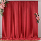 10ft x 8ft Wrinkle Free Red Backdrop Curtains for Parties, Polyester Photo Backdrop Drapes 2 Panels 5x8ft for Wedding Birthday Party Christmas Photography Background for Backdrop Stand by Outpain
