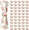 50 PCS Vintage Floral Teapot Napkin Ring Vintage Teapot Napkin Holder Tea Party Table Decor for Floral Theme Tea Party Birthday Wedding Bridal Shower Supply by EYNDYN