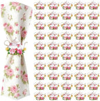 50 PCS Vintage Floral Teapot Napkin Ring Vintage Teapot Napkin Holder Tea Party Table Decor for Floral Theme Tea Party Birthday Wedding Bridal Shower Supply by EYNDYN