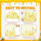 3 Pcs Honey Bee Arch Backdrop Covers Honey Theme Stretchy Backdrop Cover - Image 3
