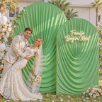 Sage Green Wedding Arch Backdrop Cover 7.2ft and 6ft Draped Arch Covers Stretchy Backdrop Spandex Balloon Arch Covers for Bridal Shower Baby Shower Engagement Photography Birthday Party Decorations - Image 2