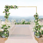 Wedding Arch 9.8FT*9.8FT Square Backdrop Stand Metal Arch Frame Wedding Arches for Ceremony Frame Gold Wedding Decorations Arch Party Garden Flower Plants Rack Decor - Mustard Yellow by TouSuaRSi