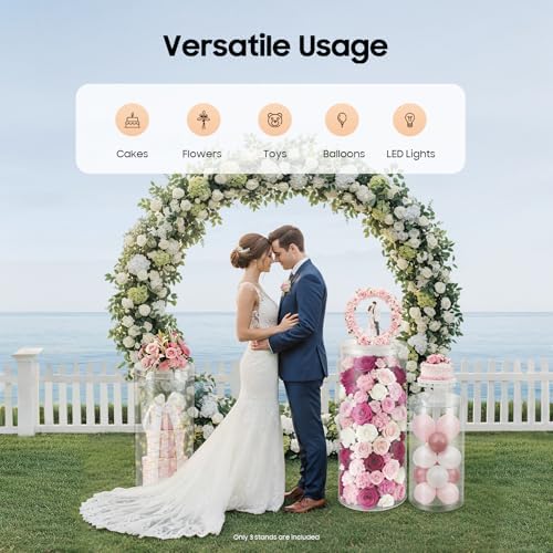 3-Piece Clear Acrylic Pedestal Display Stands Set, 77lbs Load Capacity, Round Cylinder Pedestal Display Plinth Pillars, Modern Display Columns, Large Cylinder Plinths Elegant Display Stand (3-Piece) - Image 3