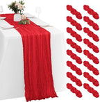16 Pack Red Cheesecloth Table Runners 20x120 Inch Gauze Table Runner 10FT Easter Cheese Cloth Table Runner Rustic Sheer Runner for Wedding Baby Shower Birthday Party Table Decor by Yorcari