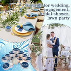 MTLEE 50 Pcs Navy Blue Thank You Candles Baby Shower Wedding Favors - Image 5