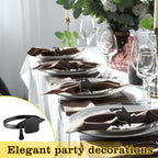 40 PCS Graduation Napkin Rings, 2026 Graduation Black Napkin Holders for Cloth Napkins Metal Napkin Holder Bulk for Graduation Party Supplies Graduation Table Decor - Image 2