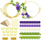 Vercraft 12 Set Butterfly Hoop Centerpieces,White, Purple, Purple,Round by Vercraft