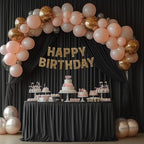 20x10FT Black Backdrop Curtains for Wedding Parties, Wrinkle Free Photo Backdrop Curtains for Wedding Birthday Party Baby Shower, Fabric Drape with Rod Pockets 5ft x 10ft, 4 Panels - Image 4