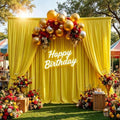 Gallety Yellow Backdrop Curtain for Wedding, Photo Backdrop Curtain for Bridal Shower Decorations - 10FT x 10FT Stage Curtains for Graduation Dances,Birthday,Summer Themed Parties,Photography by Creativepartyuniquedecorat