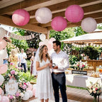 10Pcs 16 Inch Large Pink Paper Lanterns, Jumbo Hanging Party Decorations - Image 6