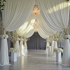 60ft×15ft Ivory Backdrop Curtain for Wedding Parties - Image 2