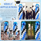 2 Sets Blue and Black White Balloon Column Stand Kit for, Adjustable Floor Balloon Arch Tower with Foil & Latex Balloons, DIY Decor for Ceremony Backdrop - Image 6