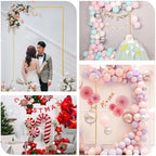 Gold Wedding Arch Backdrop Stand, 6.6FT*6.6FT Square Balloon and Flower Metal Aluminum Frame for Ceremony, Anniversary, Party, Baby Shower Photo Booth Decoration. - Image 7