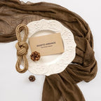 6Pcs Coffee Cheesecloth Table Runner 120 Inches for Party Boho Home Decor - Image 3