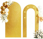 6FT Arch Backdrop with Stand, Lighted Set Wedding Birthday Party, Gold by Ruxion