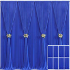 8 Panels Royal Blue Backdrop Curtain for Wedding Parties Wrinkle Free Blue Photo Curtains Backdrop Drapes Fabric Decoration for Birthday Party Baby Shower 40ft(W) x 10ft(H) by Tao-GePartyDecorations