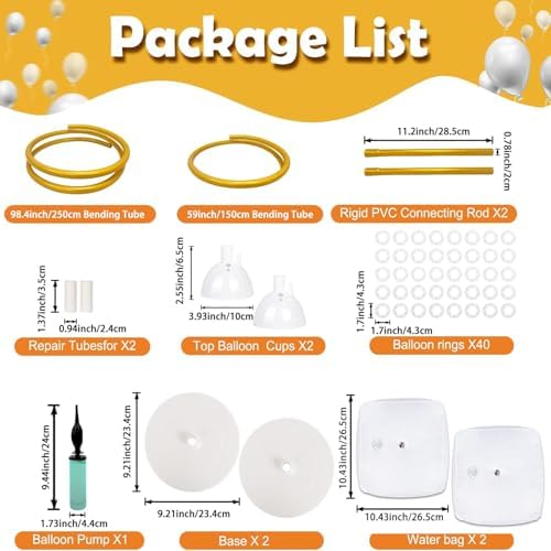Balloon Arch Stand with Base - 8.2ft & 5ft Balloon Arch Kit with Bendable Tubes, Half Arch Stand, Balloon Column & Arch Frame for Weddings, Birthdays, Baby Showers - Image 3