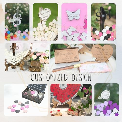 Wedding Guest Book Alternative, Drop Top Frame with Hearts Dropbox - Image 5