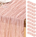 DeZerlor Dusty Pink Cheesecloth Table Runners 10 Pack Summer Boho Runners by DeZerlor