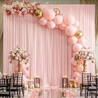 10x12ft Blush Pink Backdrop Curtain Panels for Parties - Wrinkle Free Polyester Photo Curtain Backdrop Wedding Back Drop Fabric Drapes for Party Decorations Background for Photography - Image 2