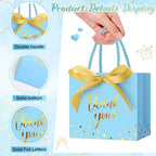 Jetec 45 Pcs Mini Thank You Gift Bag with Handle, Sky Blue/gold - Image 4