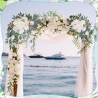 Wedding Arch Decorations 2 Pack, White Arch Flowers Swag Set - Image 4