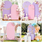 Pink Purple Arch Backdrop Cover Set of 2 (6FT/7.2FT) Arch Cover Spandex Wedding Arch Stand Covers for Birthday Party Baby Shower Girls Bridal Shower Photo Balloon Arch Covers Backdrop Background - Image 6