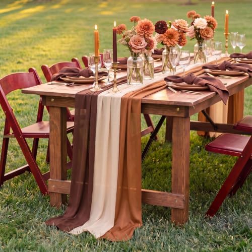 9 Pcs Brown Party Decorations Table Runner, Rustic Table Runner by Unknown