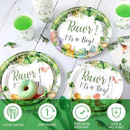 Dandat 350 Pcs Baby Shower Set, Dinosaur, Green - Image 3