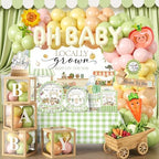 296pcs Locally Grown Baby Shower Decorations for Girls, Serves 25 by Unknown