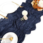 20 Pack Cheesecloth Table Runner - 17x108 Inch Navy Blue Boho Gauze Cheese Cloth Table Runners for Baby Bridal Shower Decoration Wedding Party Summer Garden Farmhouse - Image 4