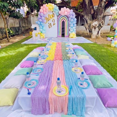 6 Pcs Pastel Cheesecloth Table Runner - Image 4