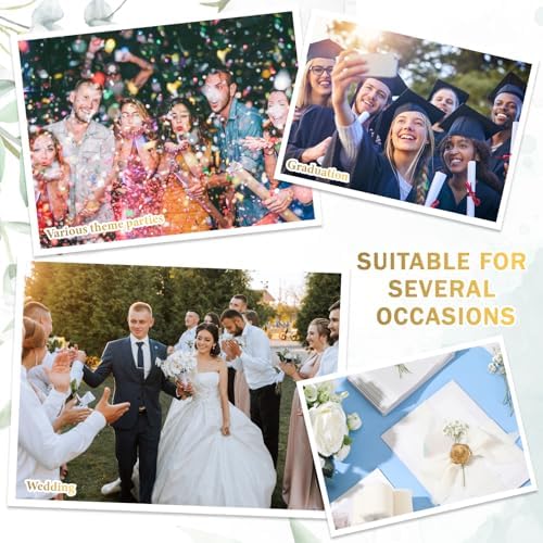 Fuyoooo 120 Set Wedding Invitations Wraps Set, Classic Style, Beige, Gold - Image 5