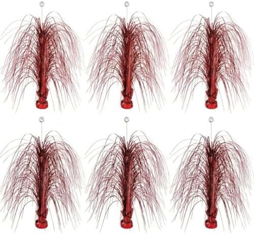 Exquisite Red Spray Centerpieces 6 Pack, 28 Inch Foil Table Decor by Exquisite