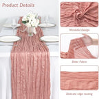 20 Pack Dusty Pink Cheesecloth Table Runner 120 Inch Boho Wedding Decor - Image 3