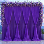 Purple Tulle Backdrop Curtain for Parties Wedding,20ft x 10ft Wrinkle Free Curtain Backdrop,2 Layer Drapes for Backdrop,Polyester Back Drop for Bridal Shower Birthday Baby Shower Photography by Shillance